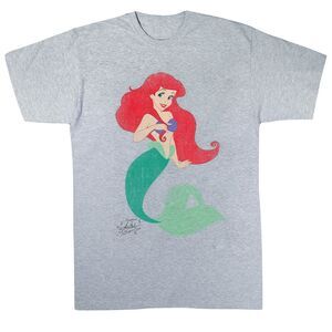 Disney Princess Girls Ariel Cotton Classic T-Shirt / Sports Grey